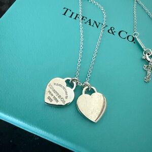 Tiffany & Co. Silver Double Heart Necklace